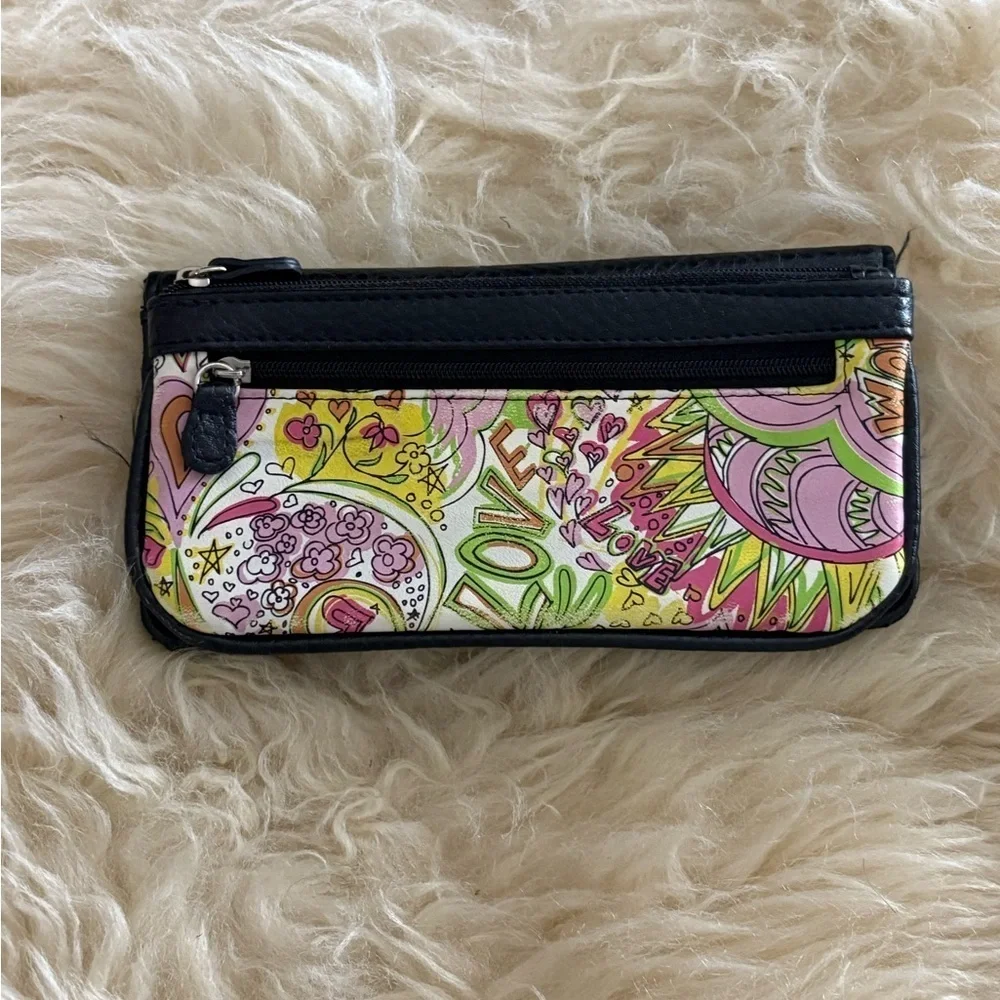 Black and Floral Card Holder Wallet